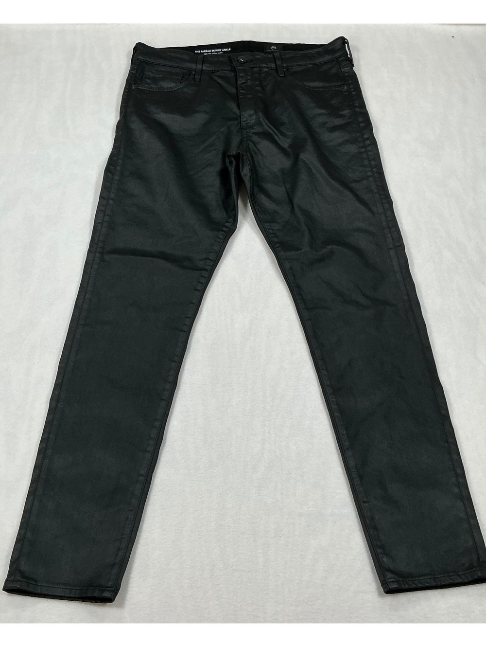 AG Adriano Goldschmied Farrah Skinny Ankle Black Coated Jeans Women 31R